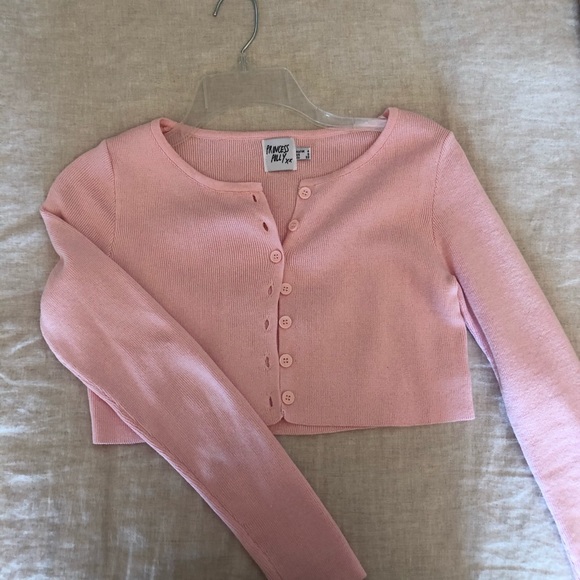 Princess Polly Sweaters - Princess Polly pink cropped button down
